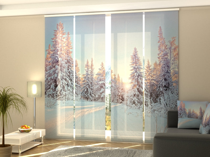 Set of 4 Panel Curtains Winter Tale