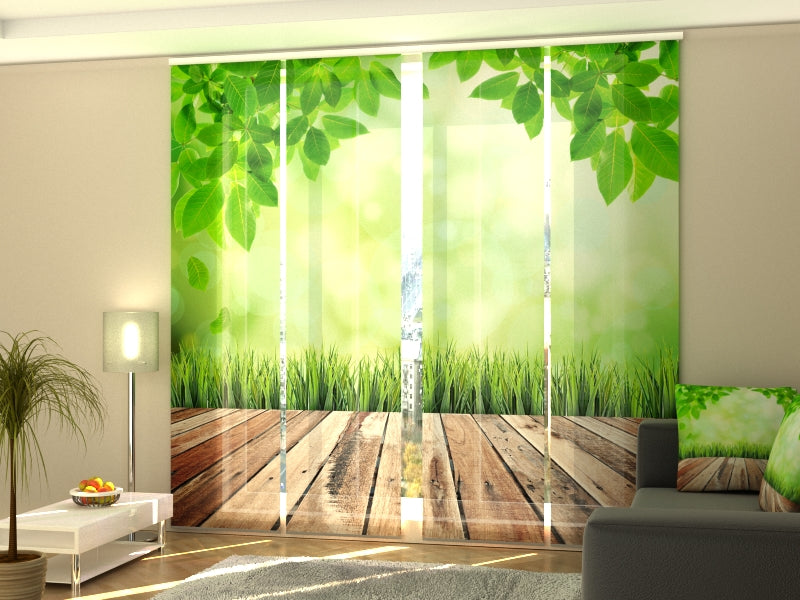 Conjunto de 4 Paneles Pasarela de Madera a la Naturaleza