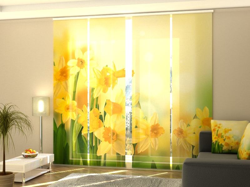 Set of 4 Panel Yellow Daffodils 2