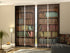 Set of 4 Panel Curtains Brown Bookcase - Wellmira