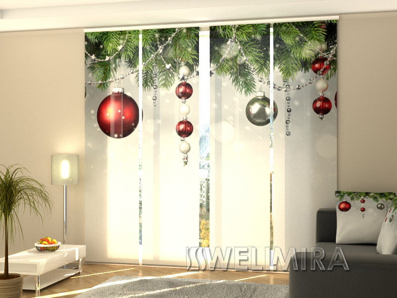 Set of 4 Panel Curtains Christmas Decorations - Wellmira