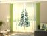 Set of 4 Panel Curtains Christmas Tree with White Decorations