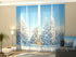 Set of 4 Panel Curtains Christmas Forest - Wellmira