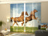 Set of 4 Panel Curtains Fast Horses - Wellmira
