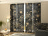 Set of 4 Panel Curtains Golden Snowflakes