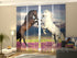 Set of 4 Panel Curtains Horses on a Lavender field - Wellmira