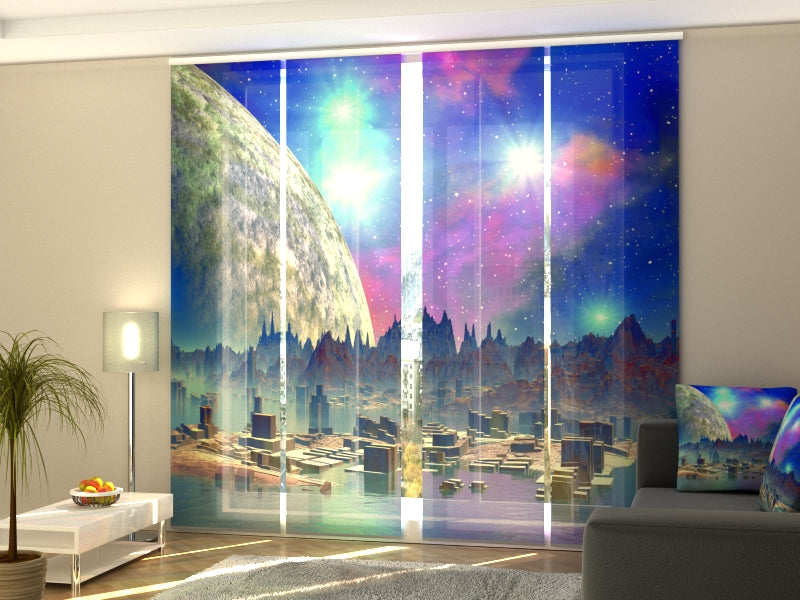 Set of 4 Panel Curtains Incredible World - Wellmira