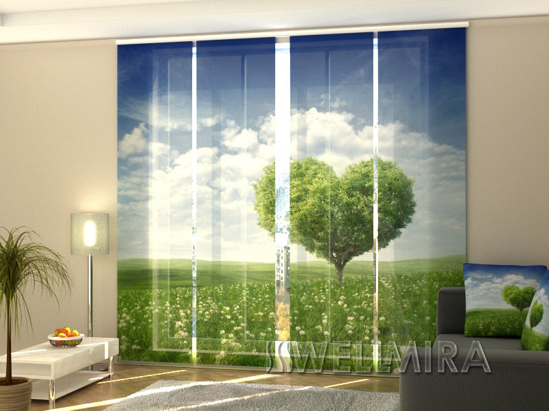 Set of 4 Panel Curtains Love Tree 2 - Wellmira