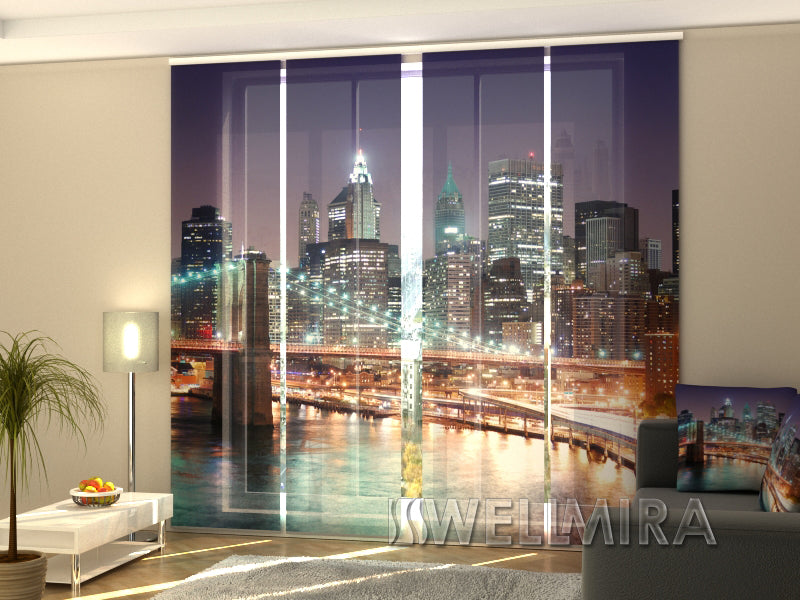 Set of 4 Panel Curtains Manhattan after sunset - Wellmira