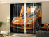 Set of 4 Panel Curtains Orange Ferrari - Wellmira