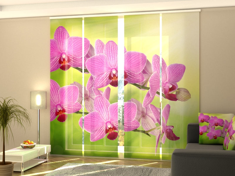 Set of 4 Panel Curtains Orchid Romantic - Wellmira