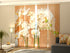 4-Panel Curtains Kit with 4-Track Rail, Orchids Asia, Size: 60x300 cm