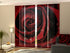 Set of 4 Panel Curtains Red Rose - Wellmira