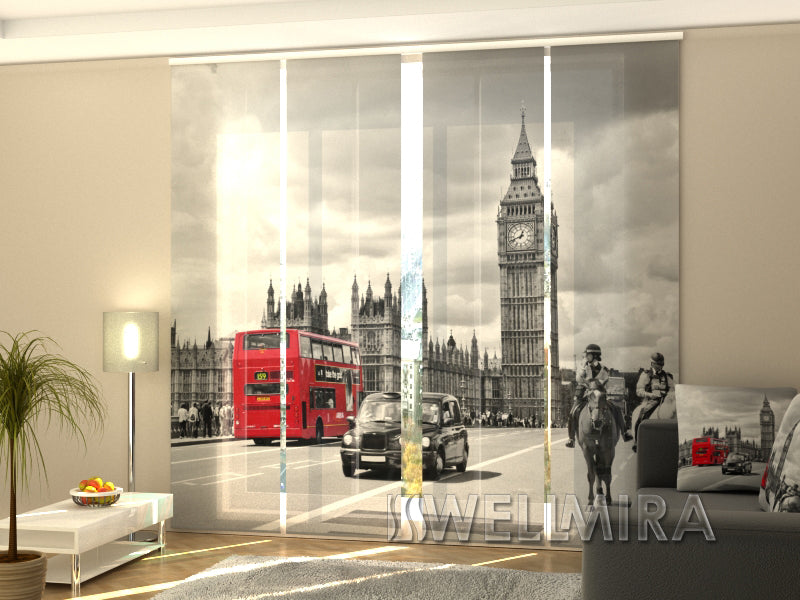 Set of 4 Panel Curtains Retro London - Wellmira