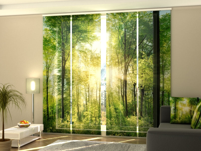 Set of 4 Panel Curtains Sun Rays