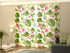 Set of 4 Panel Curtains Tropical Flowers on the White - Wellmira