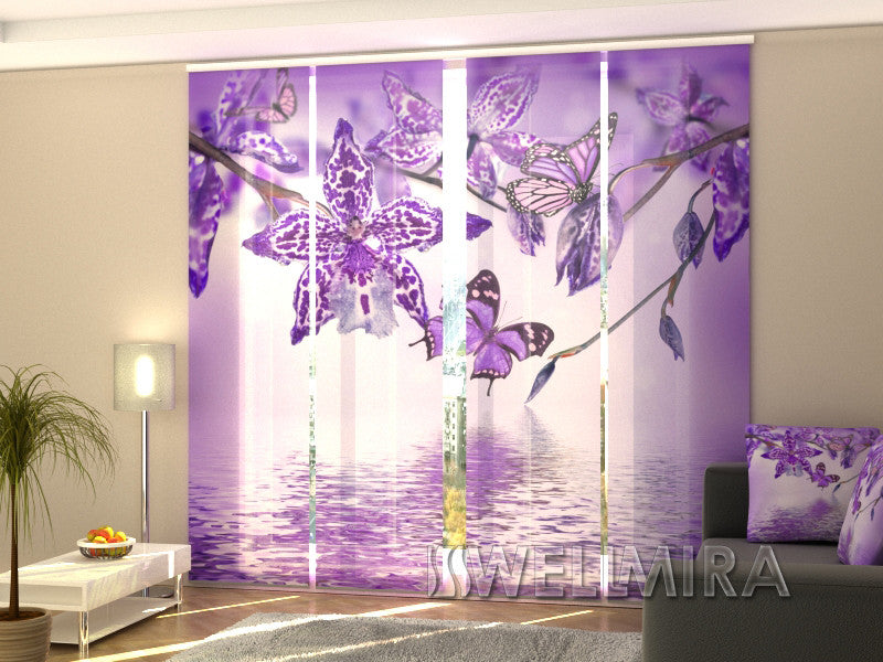 Set of 4 Panel Curtains Violet Orchid - Wellmira