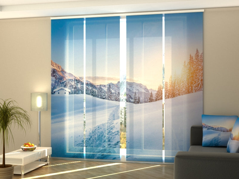 Sliding Panel Curtain Winter Wonderland in the Alps
