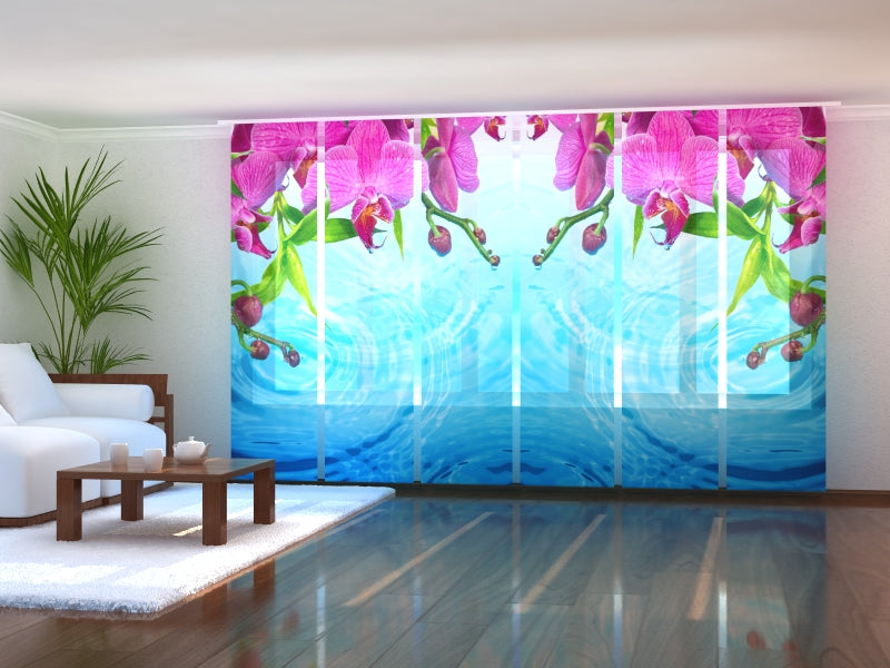 Set of 6 Panel Curtains Amazing Orchid