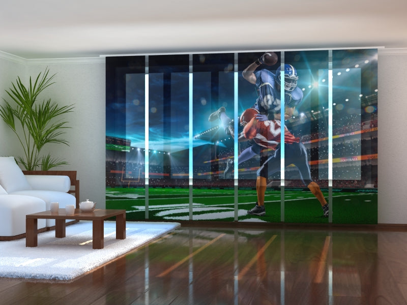 Set of 6 Panel Curtains American Football on the Olympic Stadium