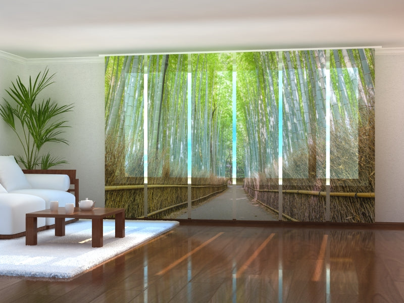 Set of 6 Panel Curtains Bamboo Forest in Kyoto