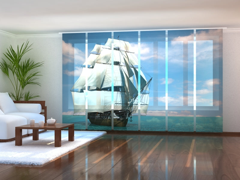 Lot de 6 panneaux voilages Belle goélette