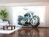 Set of 6 Sliding Panel Curtains Black Motorbike