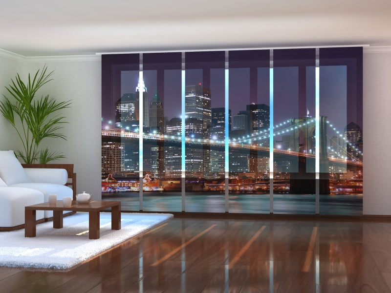Set of 6 Panel Curtains Brooklyn Bridge