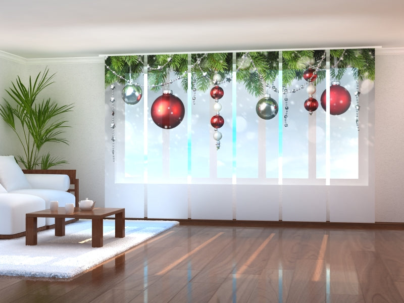 Set of 6 Panel Curtains Christmas Decorations