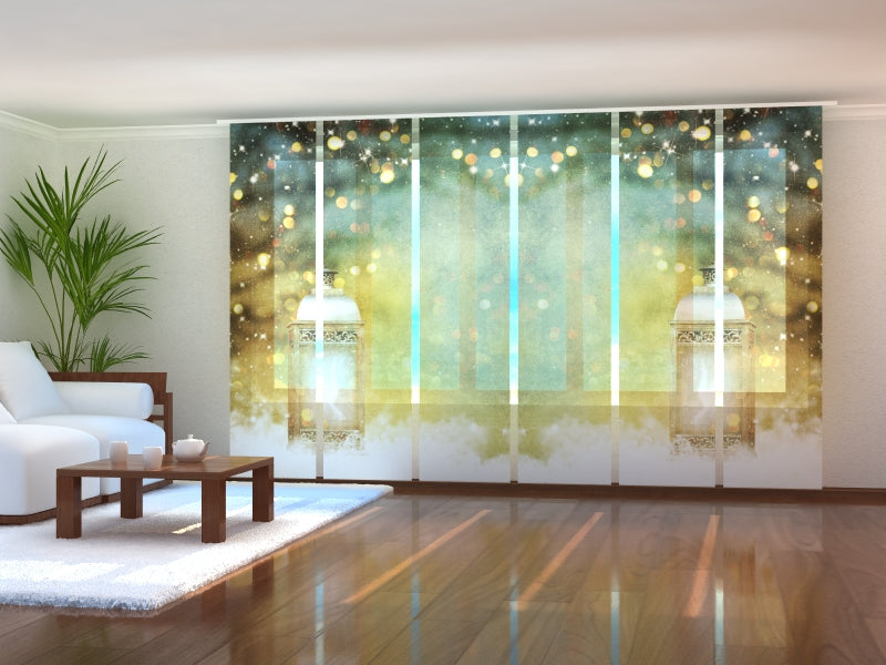 Set of 6 Panel Curtains Christmas Lantern