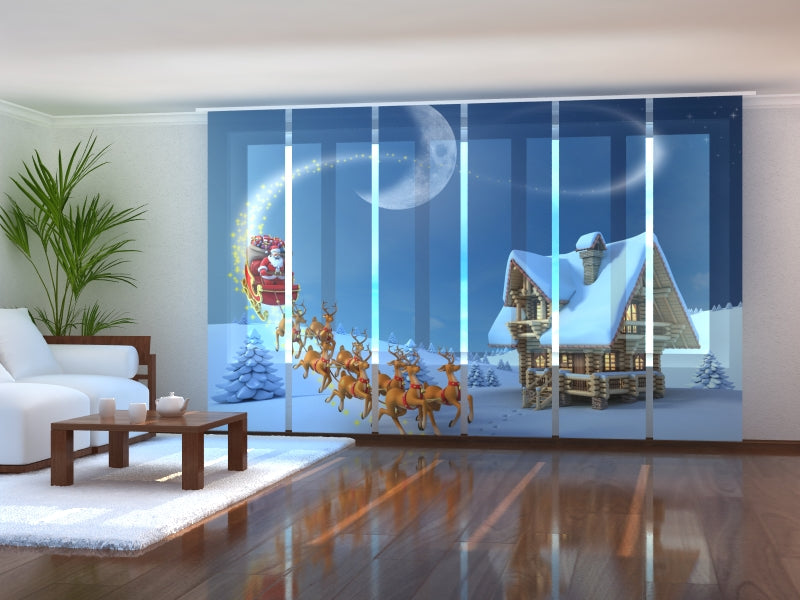 Set of 6 Panel Curtains Christmas Story