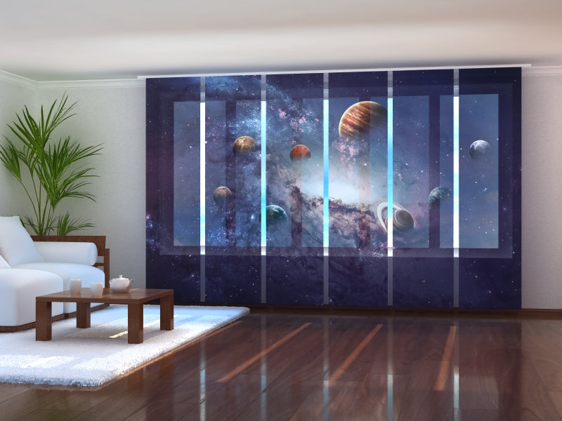 Set of 6 Panel Curtains Creating Planets