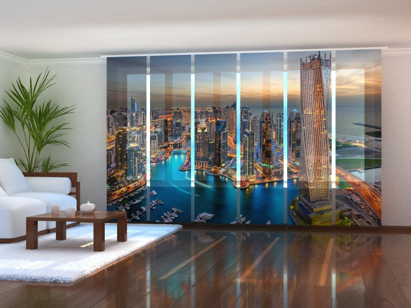 Set of 6 Panel Curtains Dubai Sky-Scrapers