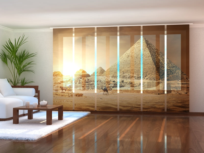 Set of 6 Panel Curtains Egyptian Pyramids