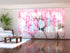 Set of 6 Sliding Panel Curtains Elegant Pink Peonies