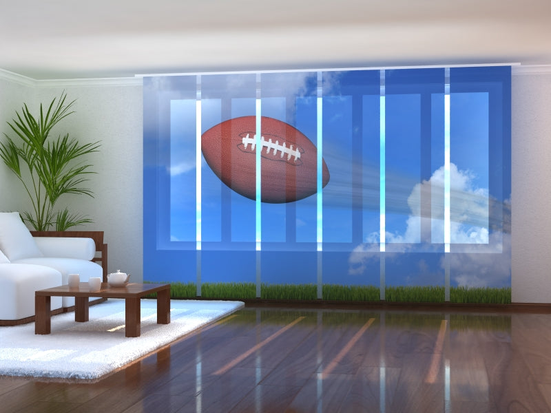 Set of 6 Panel Curtains Fast Football Flying