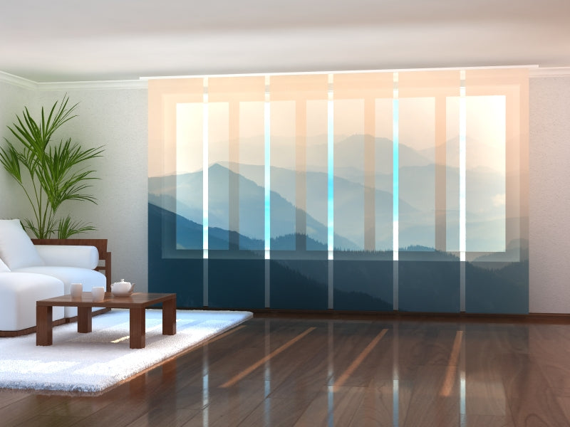 Set of 6 Panel Curtains Fog in the Mountains