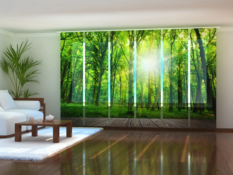 Set of 6 Panel Curtains Forest at the Doorstep