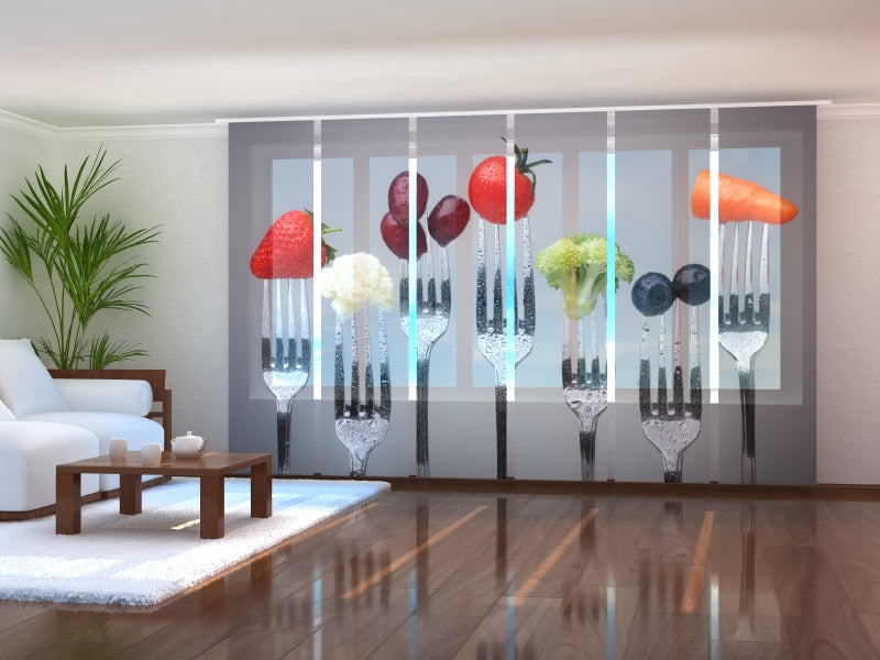 Set of 6 Panel Curtains Forks