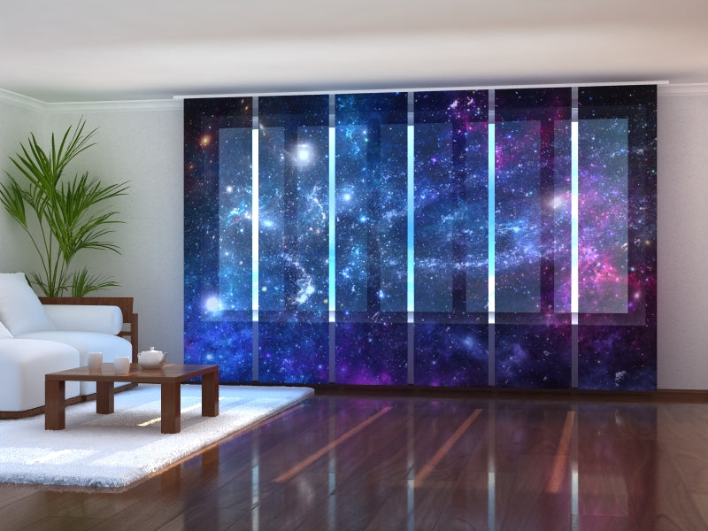 Set of 6 Panel Curtains Galaxy and Planets