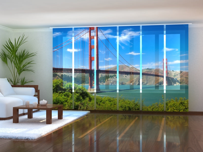 Set of 6 Panel Curtains Golden Gate Bridge