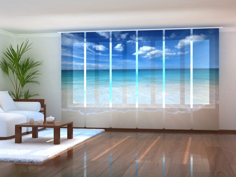 Set of 6 Panel Curtains Golden Sand