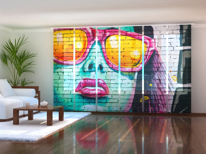 Juego de 6 paneles de cortinas Graffiti en Birmingham