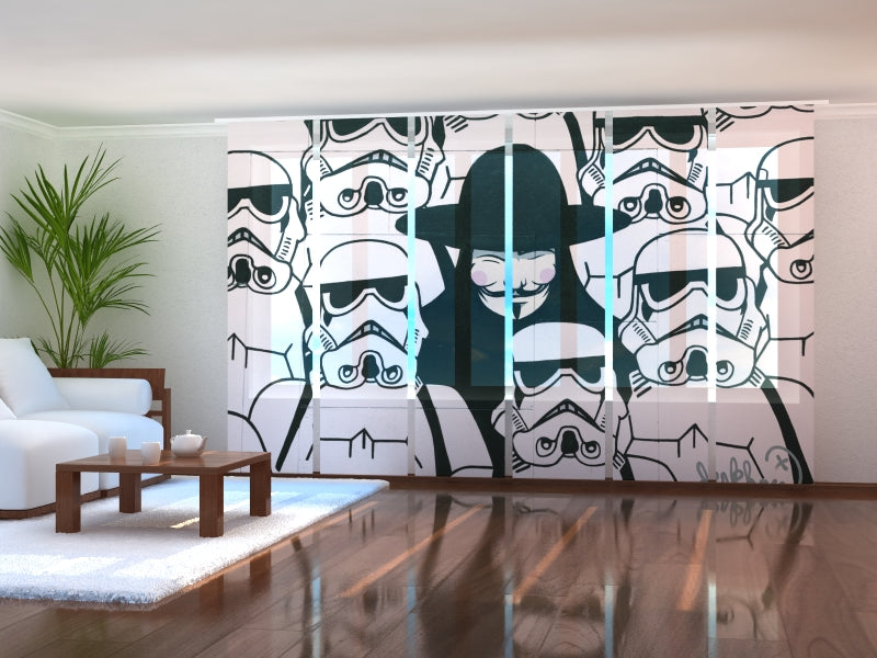 Set of 6 Panel Curtains Graffiti in New York