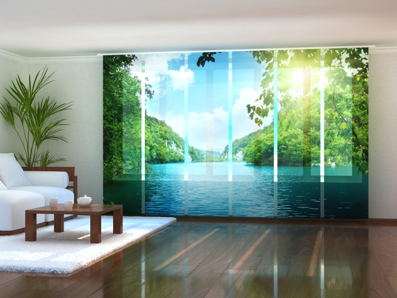 Set of 6 Panel Curtains Lake