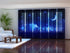 Set of 6 Panel Curtains Moon over the Clouds