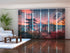 Set of 6 Panel Curtains Mountain Fuji with Chureito Pagoda