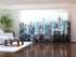 Set of 6 Panel Curtains New York in Black and White