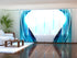 Set of 6 Panel Curtains Night Blue Abstract Waves