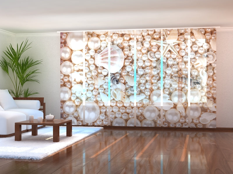 Lot de 6 Panneaux Rideaux Perles